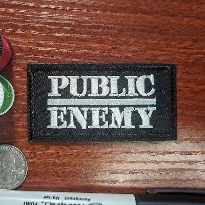 Public Enemy Patch Old School Hip Hop 80s Music Embroidered Iron On 1.5x3 • $4