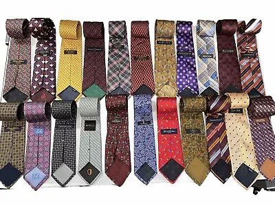 LOT 22 Designer Silk Mens Ties Brooks Brothers Michael Kors Valentino & More • $22