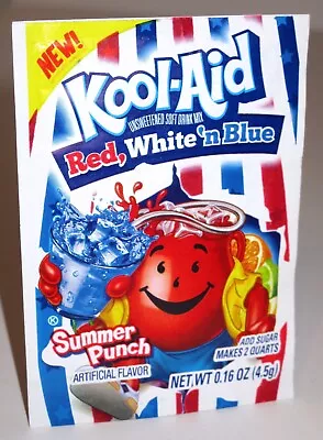 Vtg 2002 Kool Aid Red White N & Blue Flavored Soft Drink Mix Unopened Packet 4  • $26.95