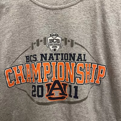 Auburn Tigers 2011 BCS National Championship Shirt Size XL Gray Long Sleeve • $6.99