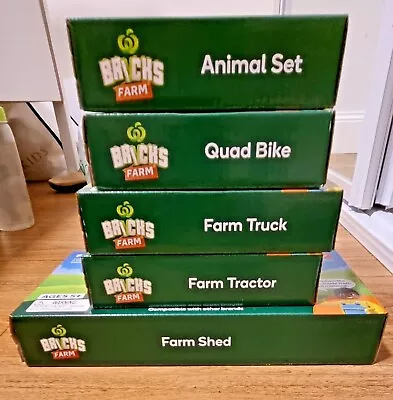 $65 • Buy 🔥🔥Woolworths Bricks Farm Starter Pack/Truck/Tractor/Quad Bike/Animal FREE 6 Pk