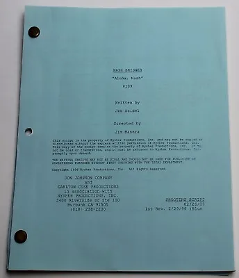 NASH BRIDGES / 1996 Original TV Series Script Don Johnson Season 1 Episode 7 • £96.51