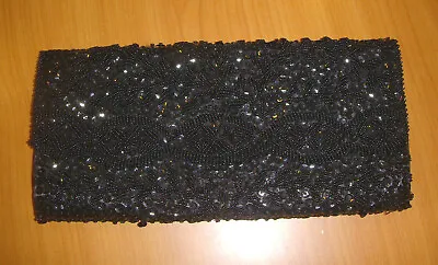 Clutch Purse Black Beaded Handmade In Hong Kong • $13.77