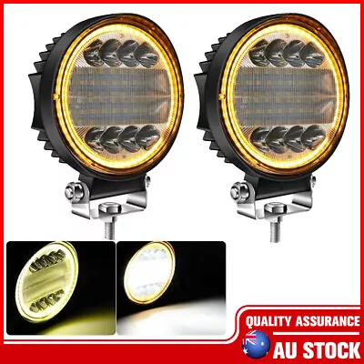 $38.88 • Buy 2PCS 5  Inch Round LED Work Lights Spot Flood Offroad Driving Fog Amber Lamps