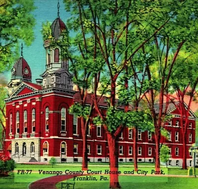 Venango County Court House Franklin Pennsylvania PA Vtg Linen Postcard  • $3.75