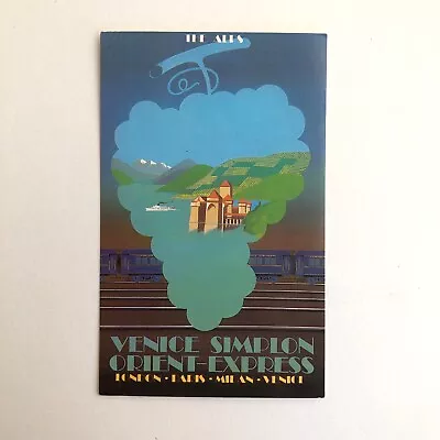 Postcard Orient Express Venice Simplon- The Alps Pierre Fix-Masseau Vintage S • $10