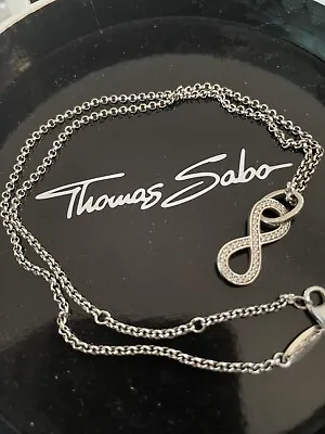 GENUINE Thomas Sabo Infinity Pendant Charm On TS Chain Both Sterling Silver 🌹 • $65