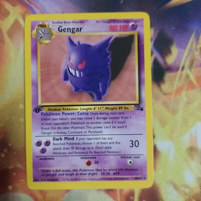 $2.99 • Buy Pokémon TCG Gengar Fossil 20 Regular 1st Edition Rare