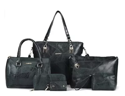 Women’s Designer Handbag Set 6pc Faux Leather/ PU Material • £47.99