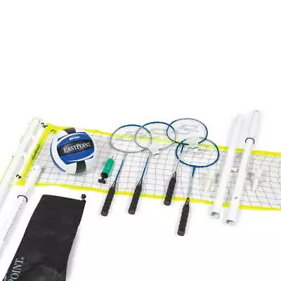 US Volleyball And Badminton Set Adjustable Height Net Set Includes 4 Rackets • $43.20