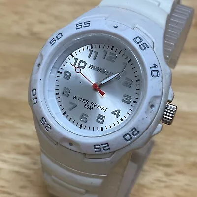 Marathon By Timex Lady 50m Silver White Analog Quartz Watch~New Battery • $9