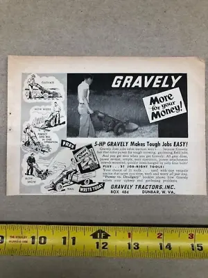 1954 GRAVELY Lawn & Garden Tractor Mower/cultivate/snow Blower/haul--vintage Ad • £7.66