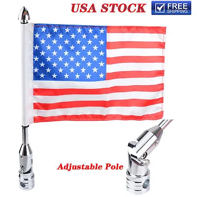 Motorcycle Flag Pole Mount 6x9  Flag American USA For Yamaha Harley Honda Motor • $21.21