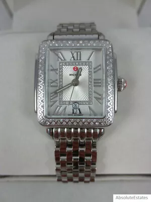 NEW Michele Deco Madison Mid 16 Silver Diamond Ladies Watch MWW06G000001 NIB • $1234.99