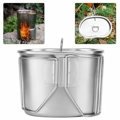 Camping Cookware Set Military Aluminum Canteen Camping Hiking Cup Wood Stove Set • $34.99
