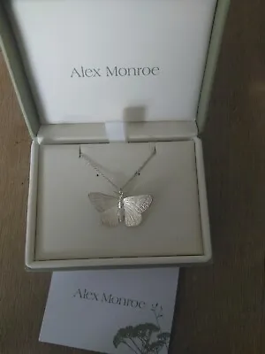 Alex Monroe Duke Of Burgundy Butterfly Sterling Silver Necklace • $242.04