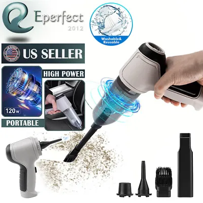 $21.99 • Buy Electric Cordless Car Vacuum Cleaner Handheld Air Blower Duster Dry Wet Portable