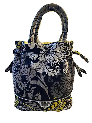 Vera Bradley Baroque Bucket Bag Black Grey Bag Purse Drawstring Rare Retired • $8.99