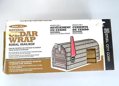 Vintage Natural Cedar Wrap U.S. Rural Mailbox CW-1 Steel City Youngstown Ohio US • $159.95
