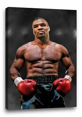 MIKE TYSON CANVAS Boxing Gym Gloves Photo Poster Pic Print  30x 20 CANVAS • £29.97