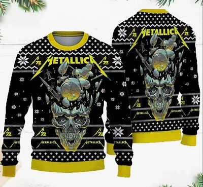 Metallica World Tour Ugly Christmas Sweater Metallica Skull Shirt 3D Sweater • $46.98