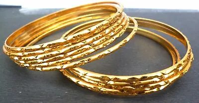 22K Gold Plated Indian 12 Pcs Gorgeous All Time Wear Bangle Bracelet Churi 2.4'' • $20.34