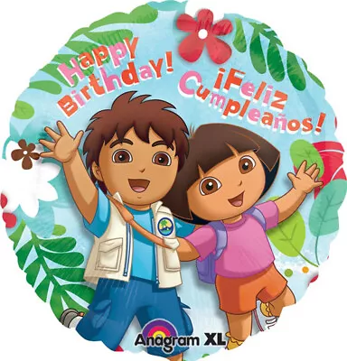 Dora & Diego Happy Birthday 18  Round Mylar Birthday Balloon • $6.95