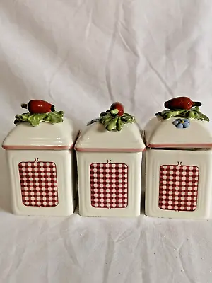 VILLEROY & BOCH 1748 Petite Fleur Country Charm Ceramic Set 3 X Jam Jars  • $77.72