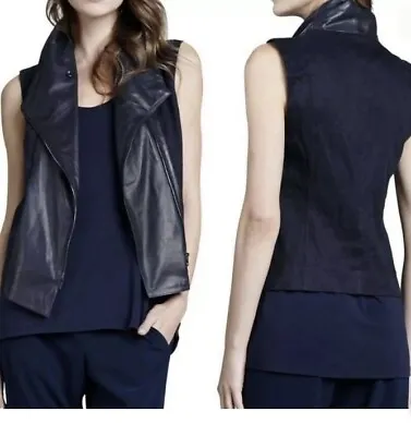 VINCE Leather And Cotton Women’s Vest Jacket Size XS - $695 - EUC • $125