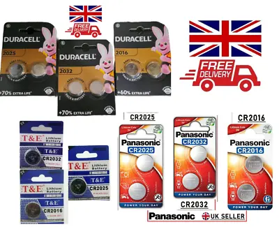 Duracell | Panasonic  CR2032 | 2025 | 2016 | Battery Coin Cell Button 3v Lithium • £0.99
