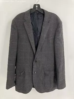 J.Crew Mens Gray Check Wool Long Sleeve Notch Lapel Two Button Blazer Size 40R • $19.99