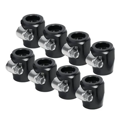 Flexible Rubber Hose Clamps Connector 6AN 8AN 10AN Fits Fuel Gas Oil Hose Black • $8.99