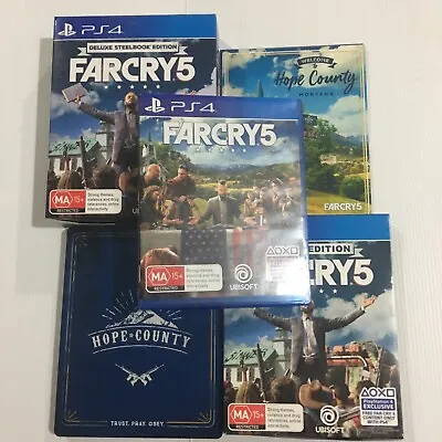 $60 • Buy Far Cry Deluxe Steelbook Edition PS4 Map Slip Cover Display Box Very Good