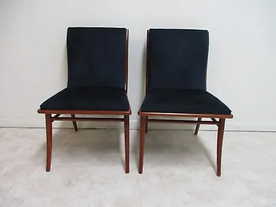 Pair Bexley Heath Widdicomb Teak Dining Room Side Chairs Danish Modern A • $1699
