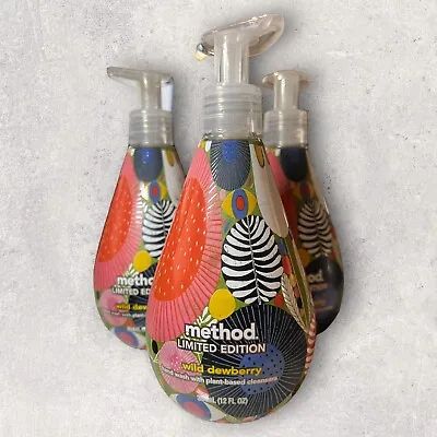 3 X Method Limited Edition WILD DEWBERRY Hand Wash Soap Gel 12oz Ea • $30.79