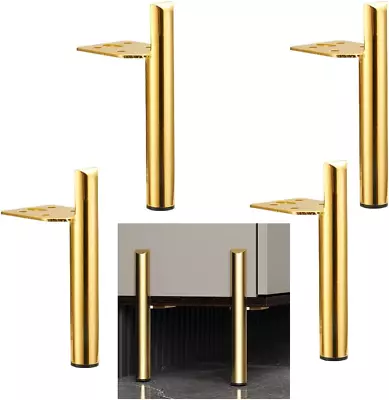 ALXEH 6 Inch Furniture Legs Gold Coffee Table Feet Mid-Century Metal Furniture • $44.04
