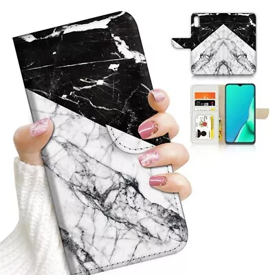 $12.99 • Buy ( For IPhone XS / IPhone X ) Wallet Case Cover PB23757 Black White Marble