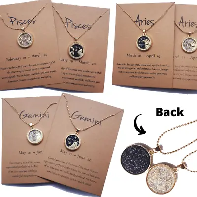 £5.99 • Buy Astrology Zodiac Necklace Jewellery Star Sign Constellation Horoscope Birthday 