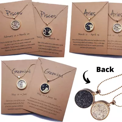£5.99 • Buy Astrology Zodiac Necklace Jewellery Star Sign Constellation Horoscope Birthday 