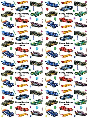 Hot Wheels Cars Personalised Birthday Gift Wrapping Paper 3 Designs ADD NAME • £4.19