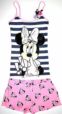 £19.95 • Buy Minnie Mouse PJ Set Disney Primark Pyjamas Vest Shorts Womens UK Sizes 6 To 20