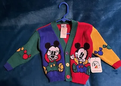 Vintage Kids Disney Mickey Mouse Sweater Size 24 Months Brand New Never Worn!! • $52