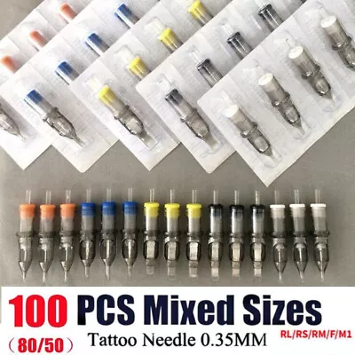 50-100PCS Mixed Tattoo Cartridge RS Needles Disposable Sterilized Tattoo Needle • £45.23