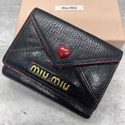 Miu Miu Love Letter Compact Wallet Trifold Wallet Heart Authentic • $171