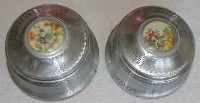 Lot Of 2 Vintage Metal Tin Vanity Powder Puff Music Trinket Box's Works  • $45