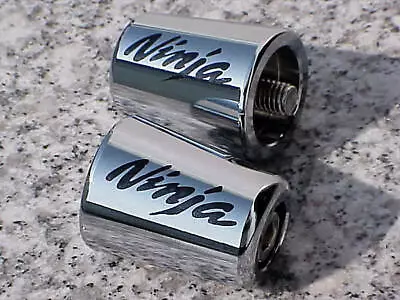 $16.95 • Buy Kawasaki Ninja 250 300 500 ZX6 ZX6R ZX7 ZX9 ZX10 ZX10R ZX12 ZX14 CHROME BAR ENDS