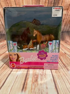 NEW/NIB - 2000 Barbie Stable Friends Family Mini Collection Horses W/Manes • $59.27