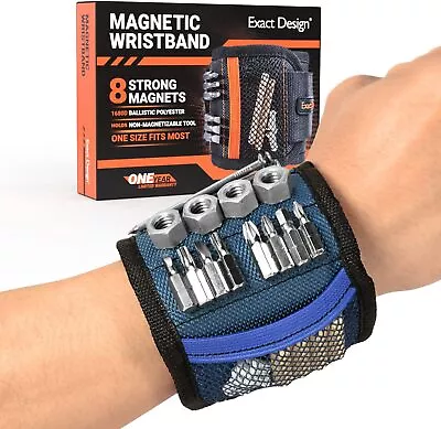 Magnetic Wristband Strong Magnets For Holding Screw Nail Bit DIY Handyman Blue • $14.96