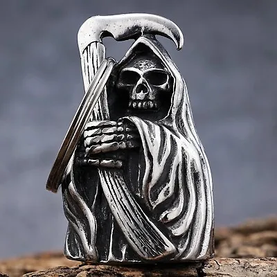 Grim Reaper Motorcycle Guardian Bell Good Luck Charm Pendant • $9