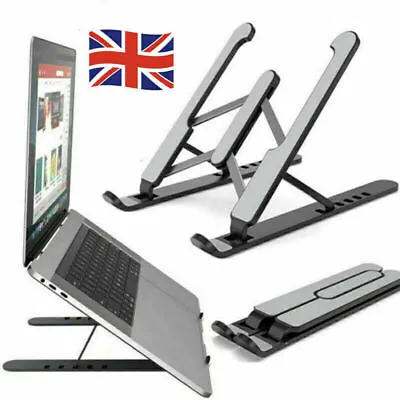 Adjustable Laptop Stand Folding Portable Tablet Desktop Holder Office Support UK • £4.98